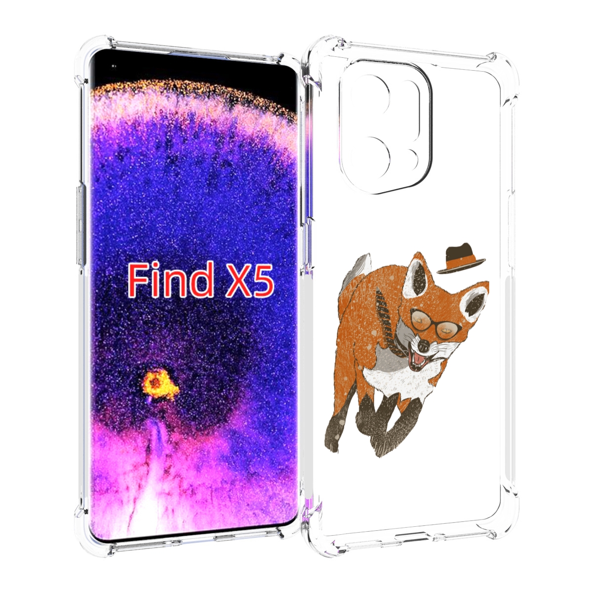 

Чехол MyPads шустрый лис для Oppo Find X5, Прозрачный, Tocco