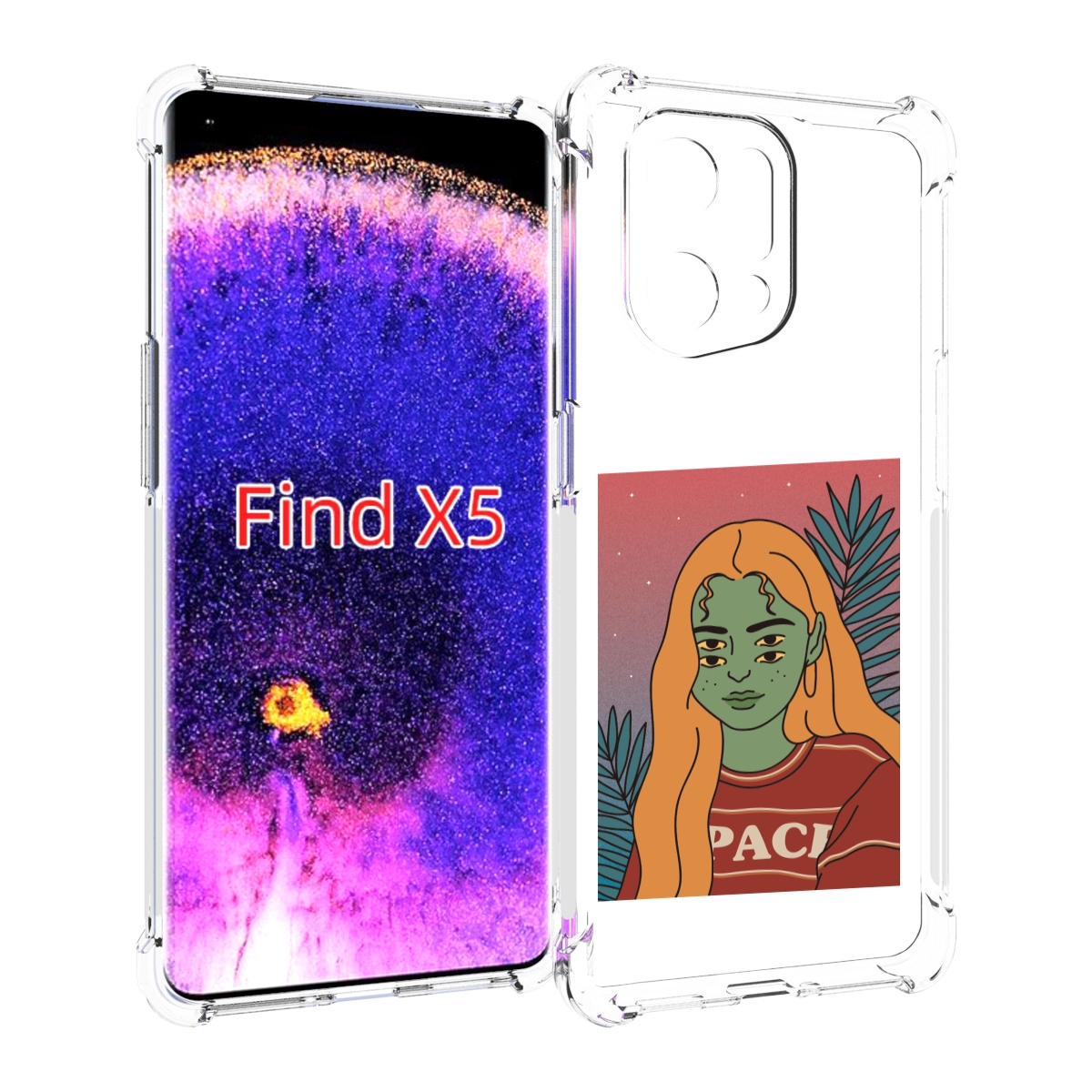 

Чехол MyPads четырехглазая девушка женский для Oppo Find X5, Прозрачный, Tocco