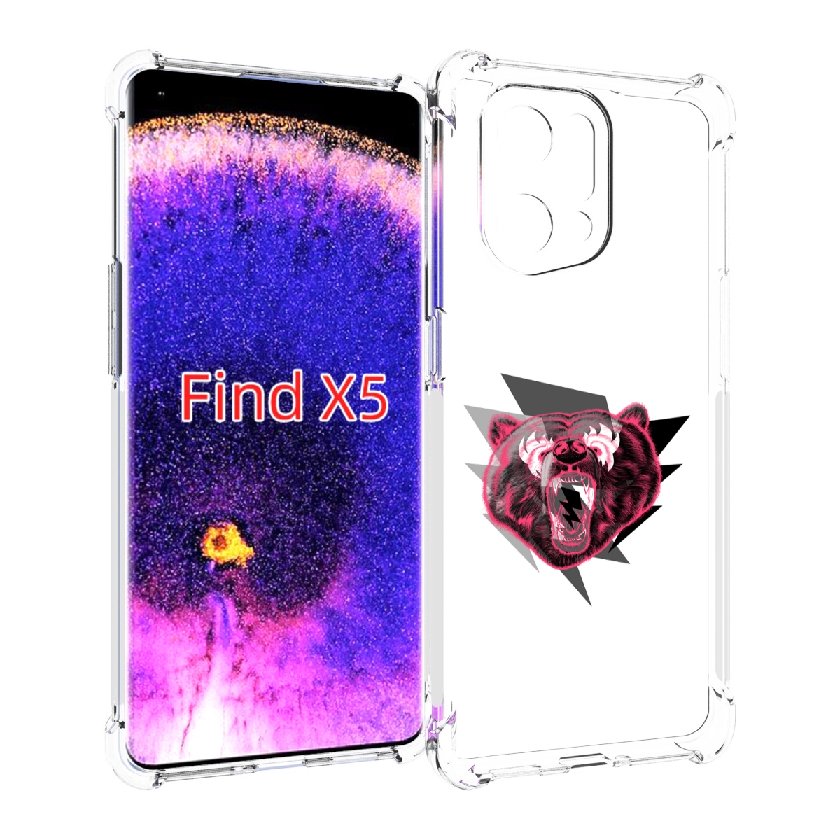 

Чехол MyPads грозовой медведь для Oppo Find X5, Прозрачный, Tocco