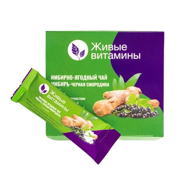 

Чай Живые витамины "Имбирь - черная смородина", травяной, 10 стиков