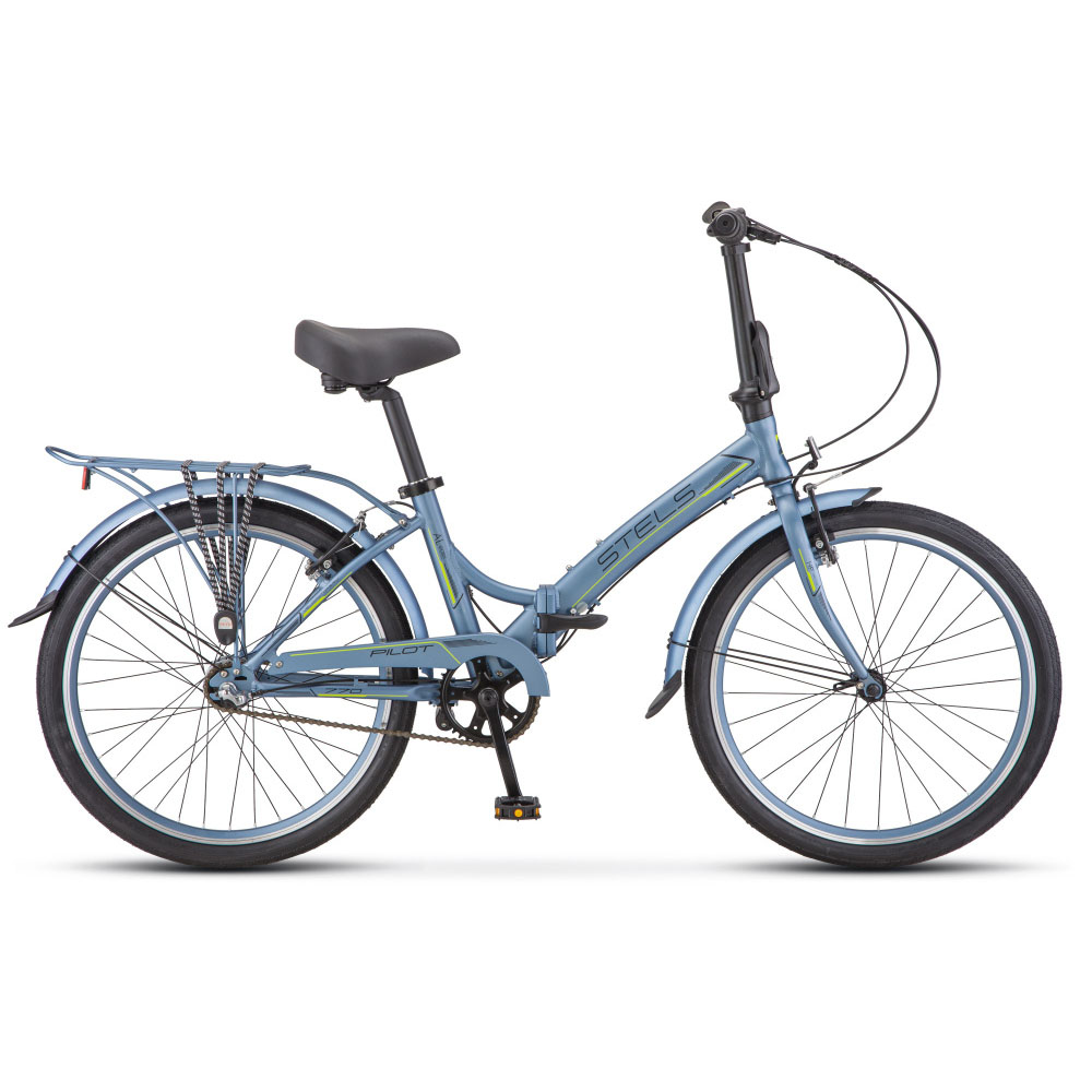 Городской велосипед STELS Pilot 770 24 V010 (2019) серый/зеленый 14