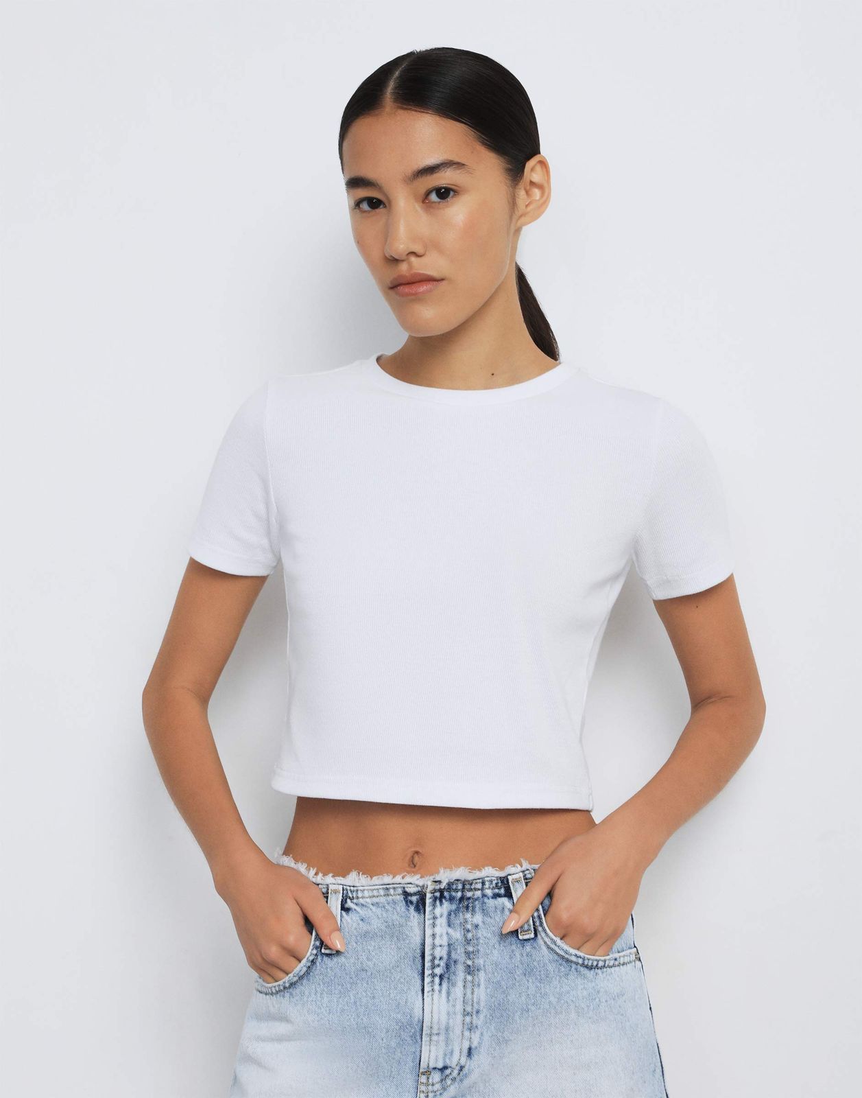 

Кроп-топ женский Gloria Jeans GKT022082 белый XL/170, GKT022082