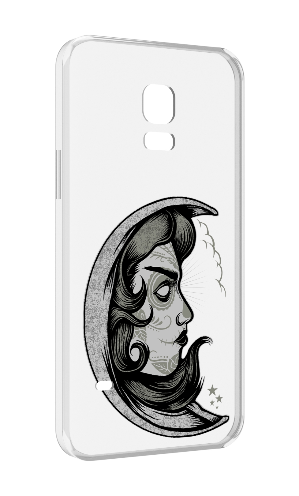 

Чехол MyPads черно белая луна с лицом для Samsung Galaxy S5 mini, Прозрачный, Tocco