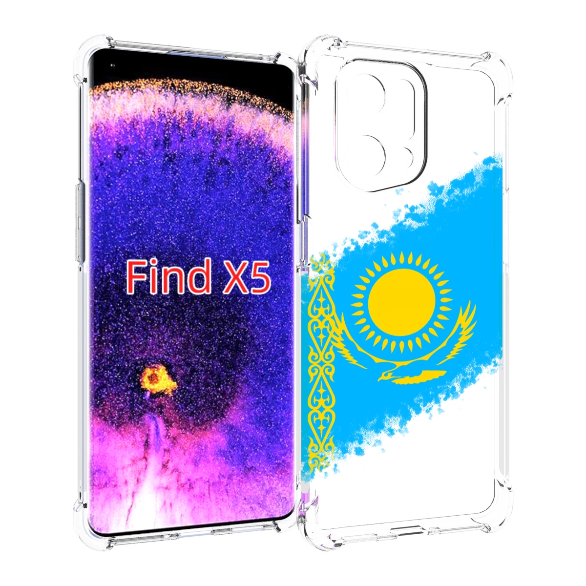 

Чехол MyPads флаг Казахстана для Oppo Find X5, Прозрачный, Tocco
