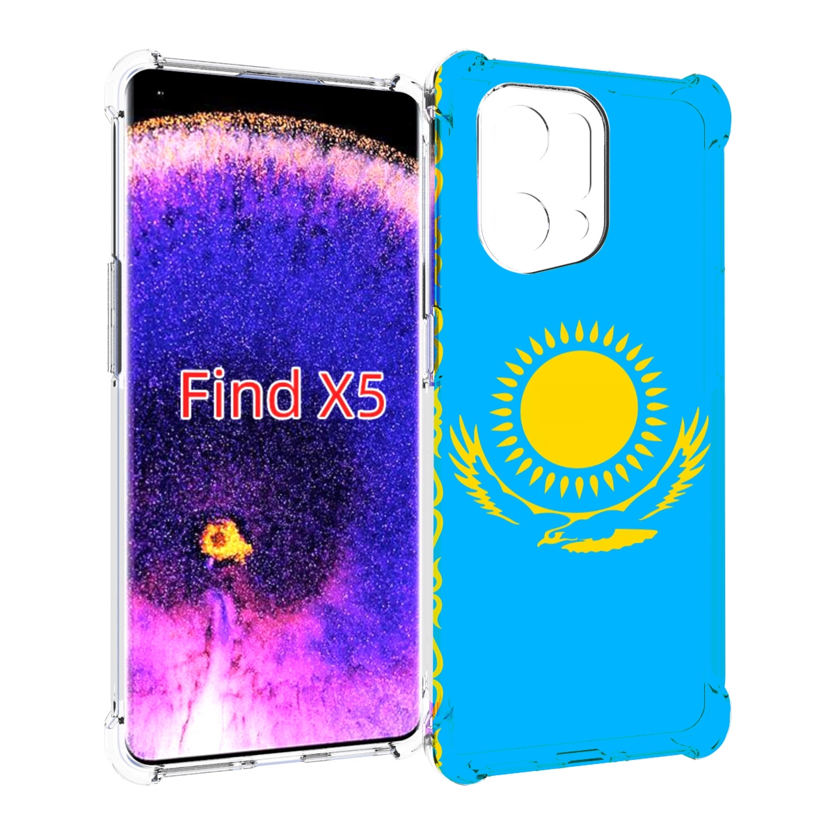 

Чехол MyPads флаг Казахстана-1 для Oppo Find X5, Прозрачный, Tocco