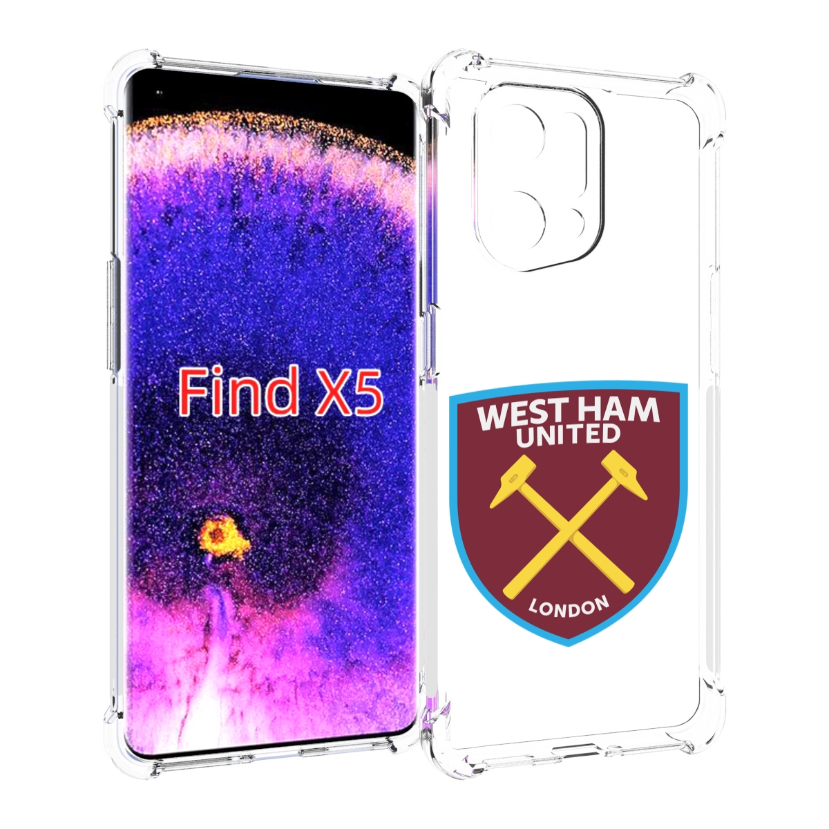 

Чехол MyPads фк-вест-хем-2 для Oppo Find X5, Прозрачный, Tocco