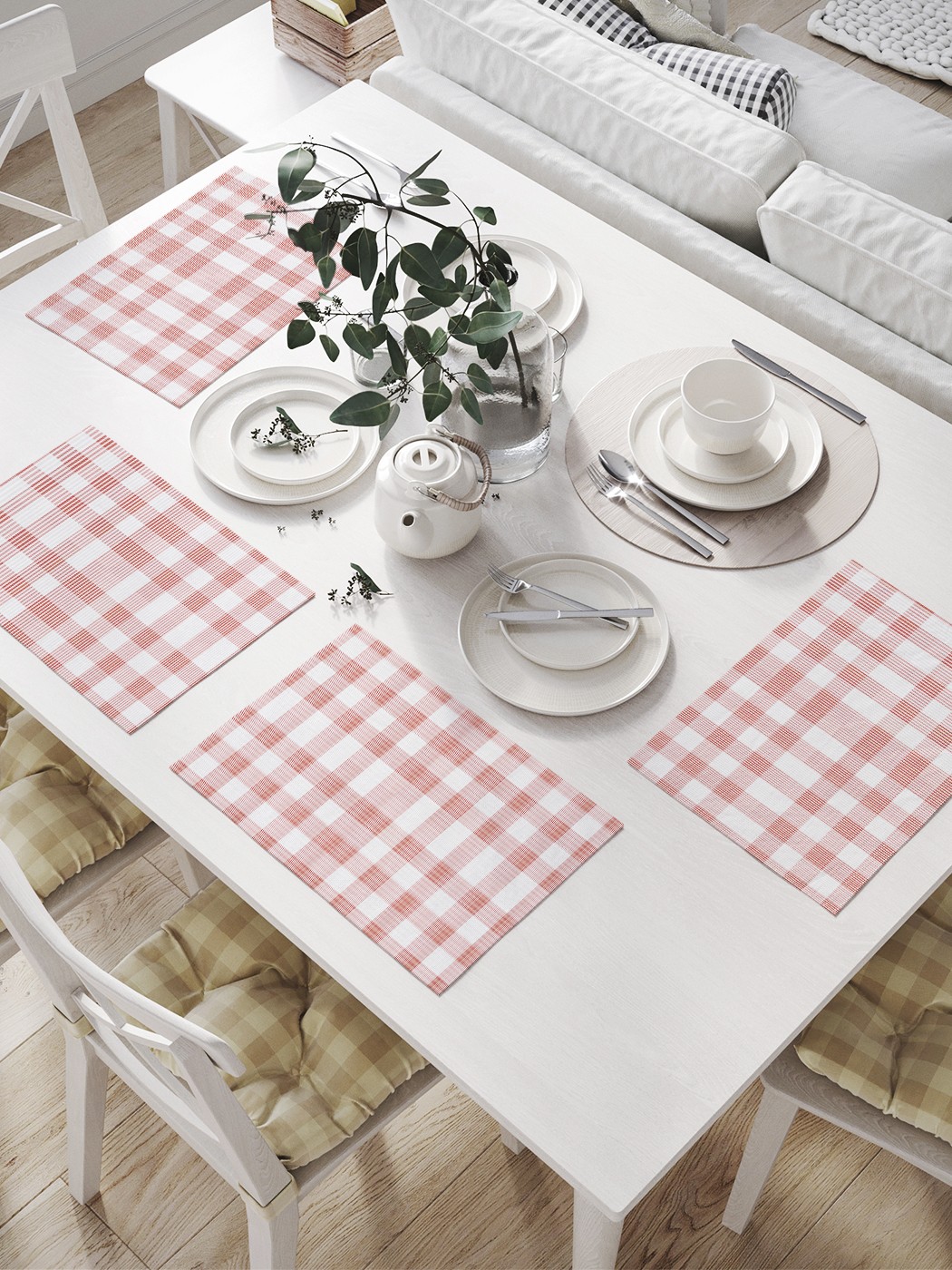 

np_39937 МУЛЬТИ Комплект салфеток с фотопринтом 46x32 см 4 шт., Красный;белый;розовый