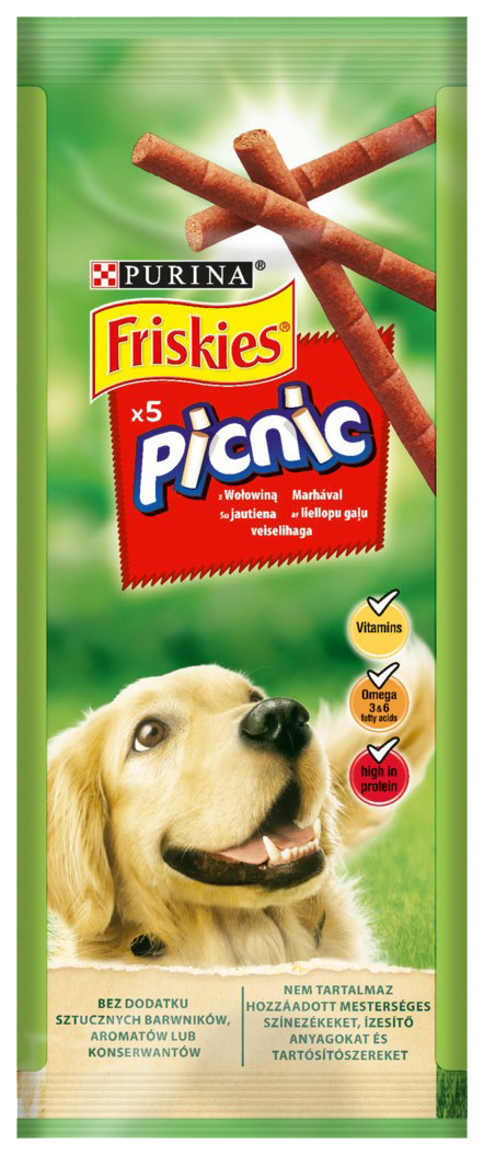 фото Лакомство friskies picnic с говядиной для взрослых собак 42 г