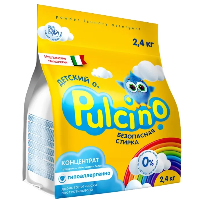 

Порошок стиральный Pulcino автомат, для детского белья, 2,4 кг