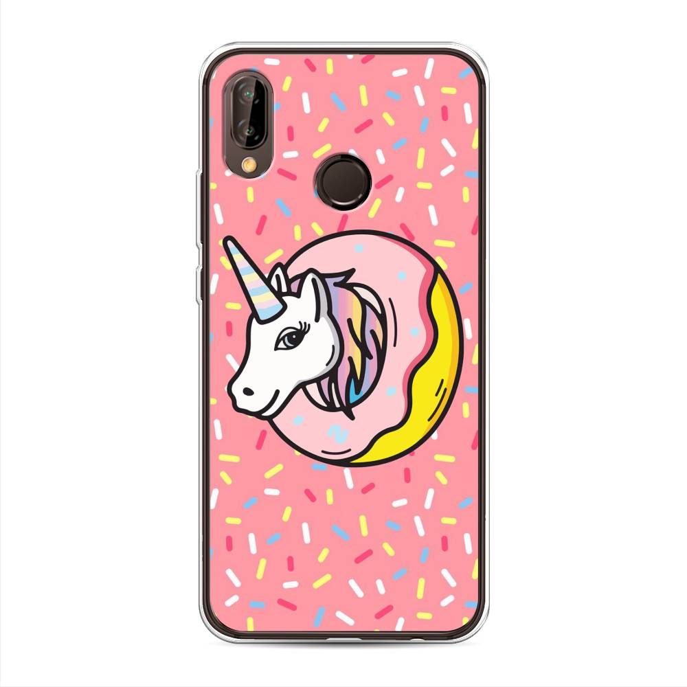 

Чехол Awog на Huawei Nova 3 "Единорог в пончике", Розовый;желтый;белый, 66150-2