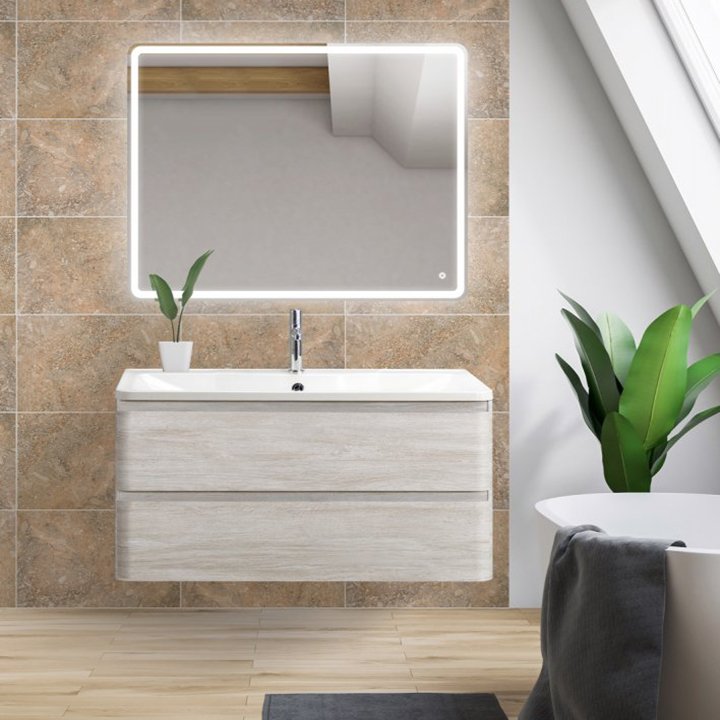 

BelBagno Мебель для ванной BelBagno Albano 90 подвесная, rovere vintage bianco, Бежевый