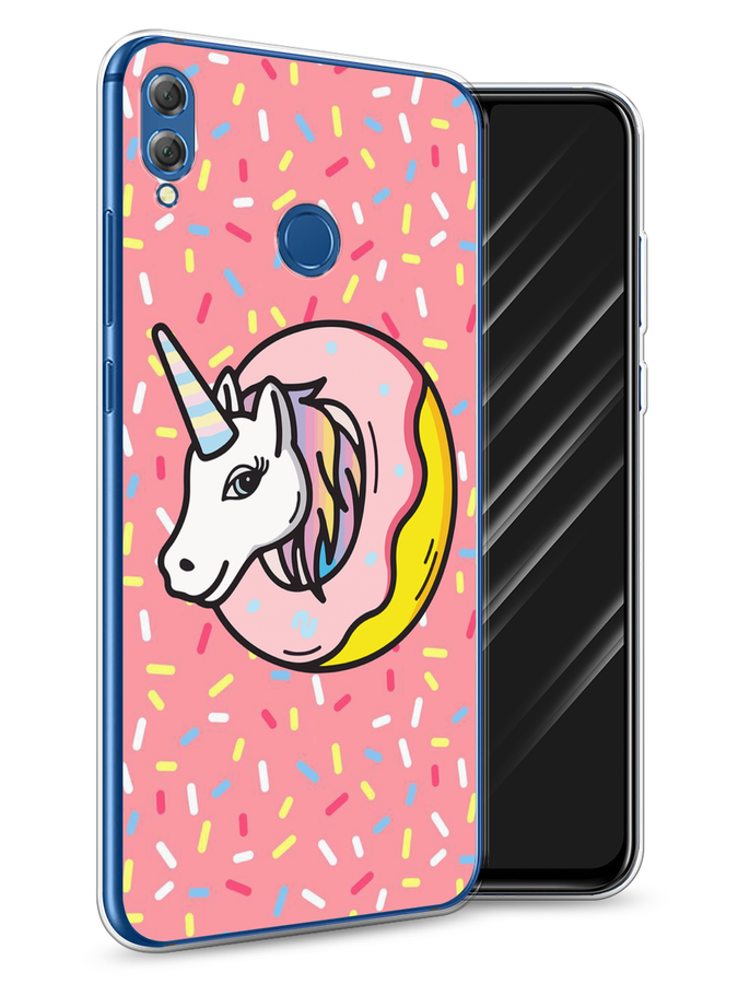

Чехол Awog на Honor 8X "Единорог в пончике", Розовый;желтый;белый, 66750-2