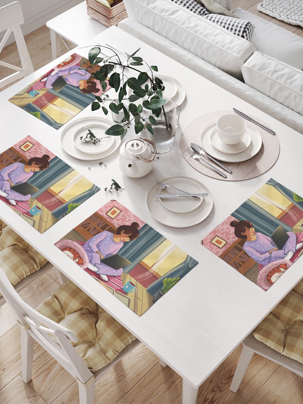 

np_389497 МУЛЬТИ Комплект салфеток с фотопринтом 46x32 см 4 шт., Разноцветный