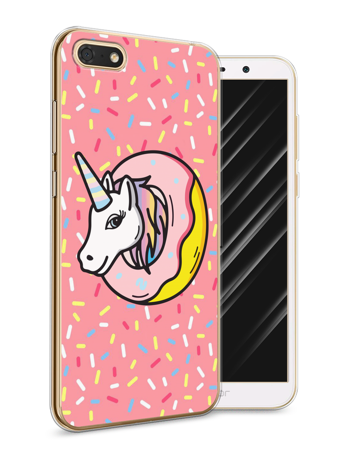 

Чехол Awog на Honor 7A "Единорог в пончике", Розовый;желтый;белый, 65250-2