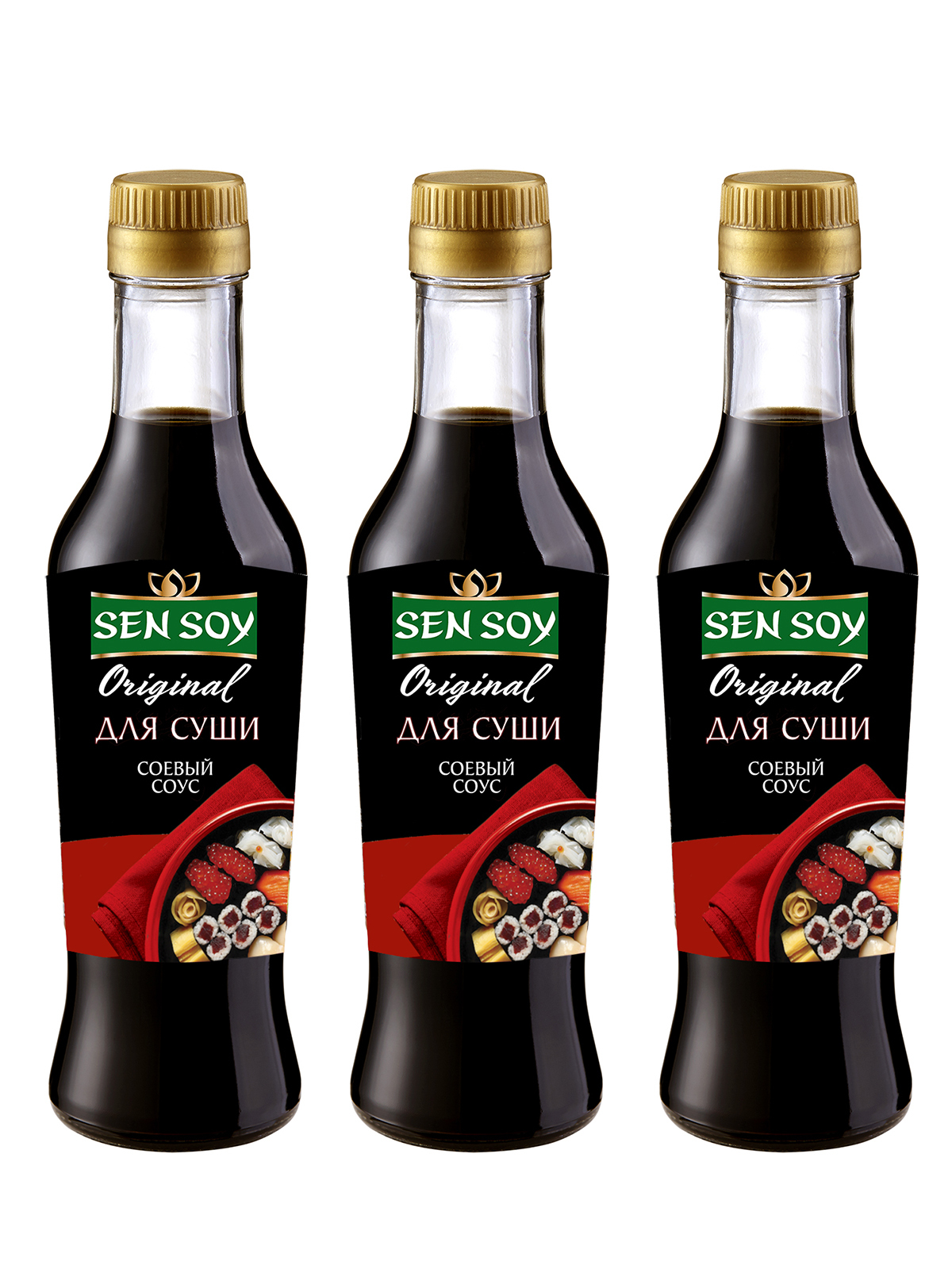 Соус Sen Soy Для суши в стеклянной бутылке 3 штуки по 250 мл