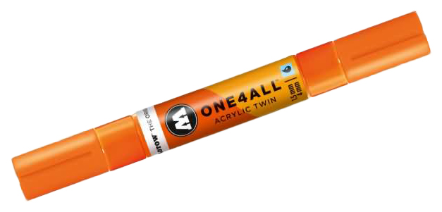 

Маркер акриловый Molotow ONE4ALL Acrylic Twin MLT-227430 двусторонний Неон-оранжевый