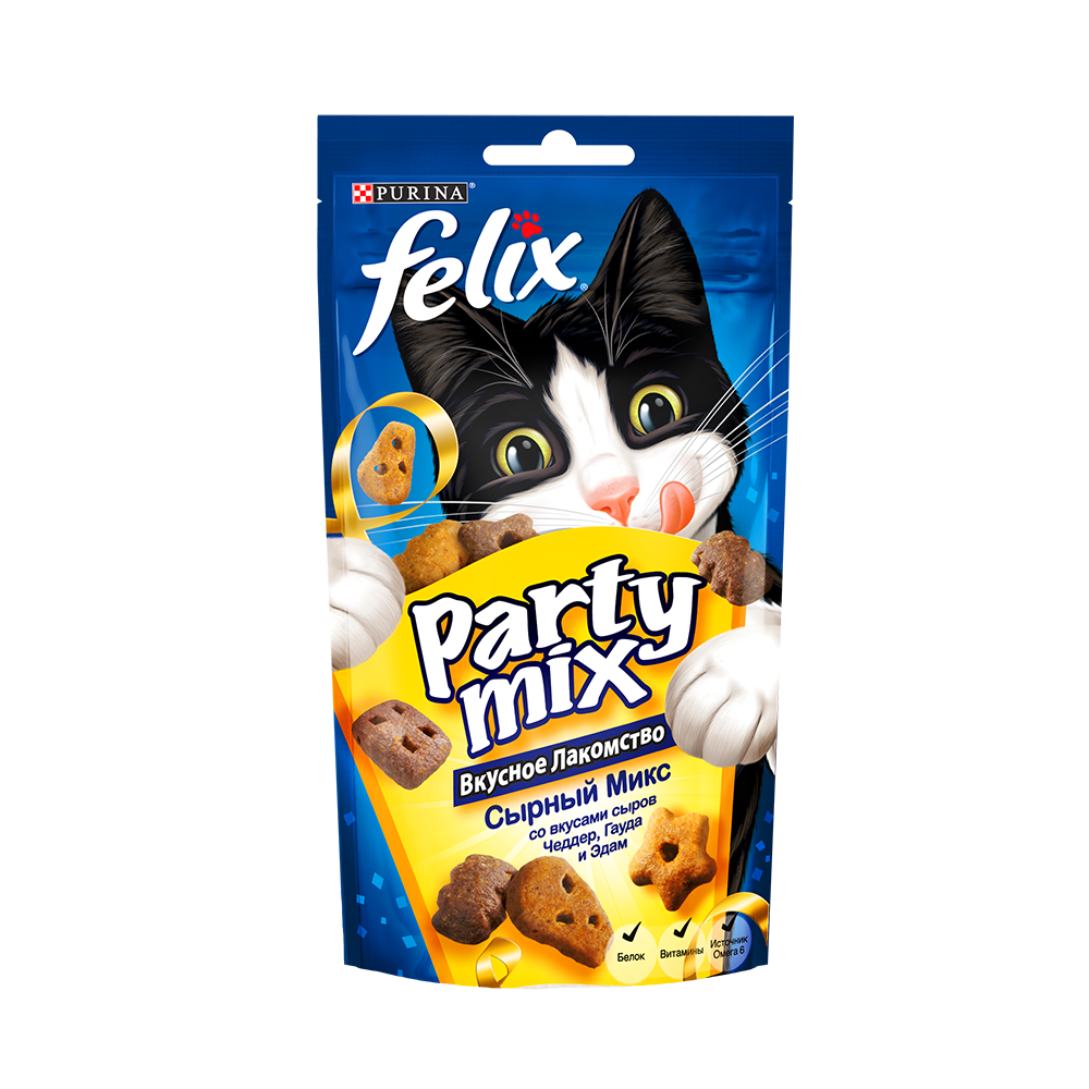 Лакомство для кошек Felix с сыром, 60 г