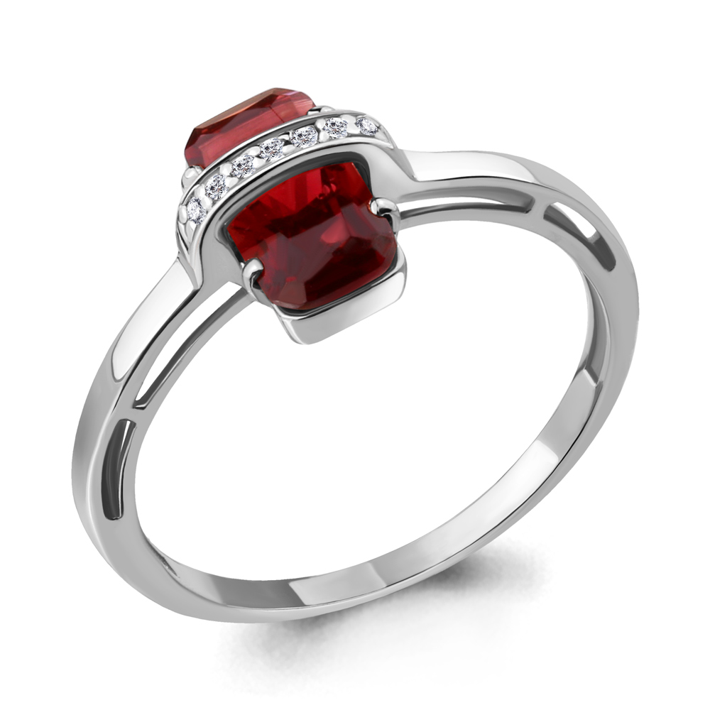 

Кольцо из серебра с гранатом р. 18 Aquamarine 6915285А_925_р, 6915285А_925_р