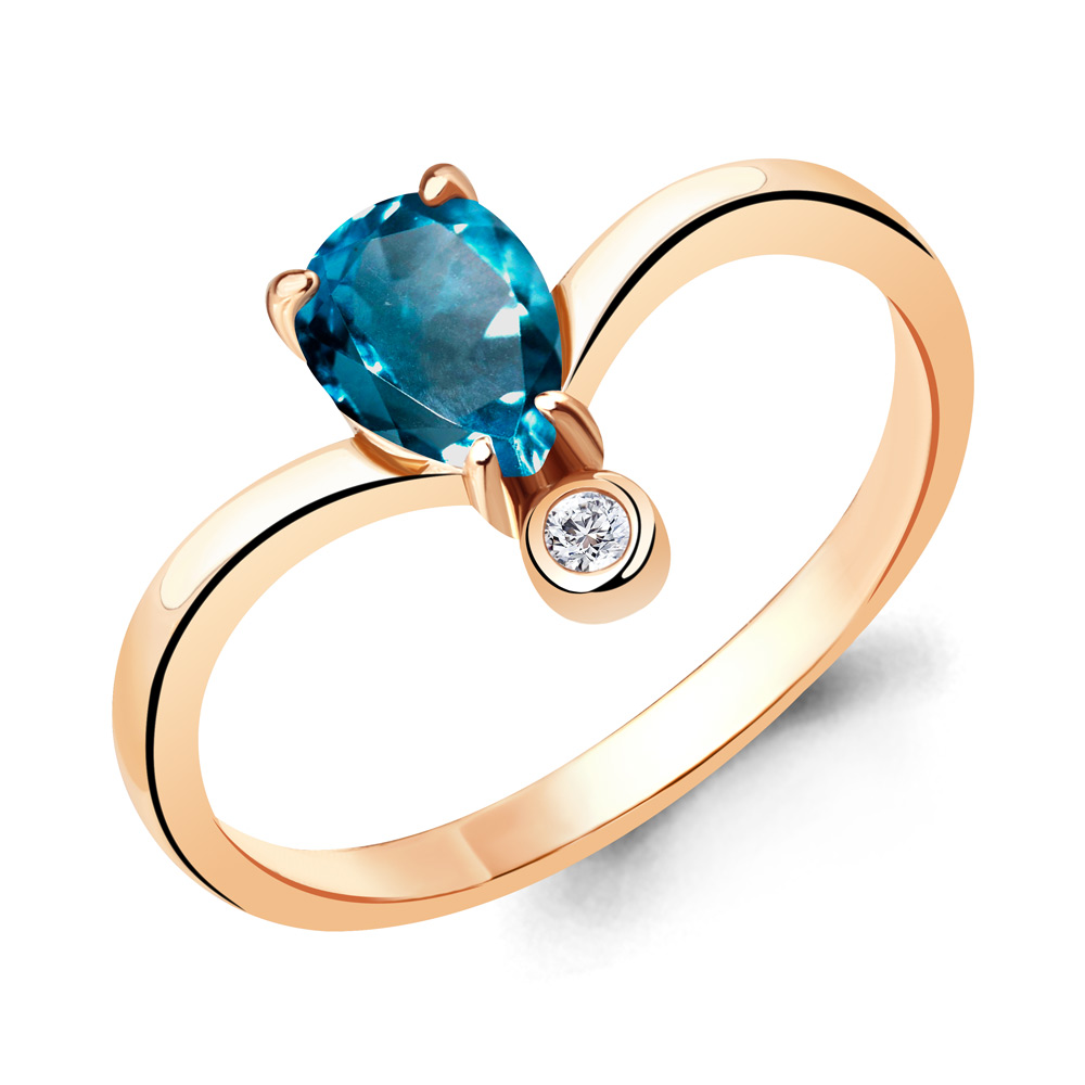 

Кольцо из серебра с топазом р. , Aquamarine 6915108А_925_з, 6915108А_925_з