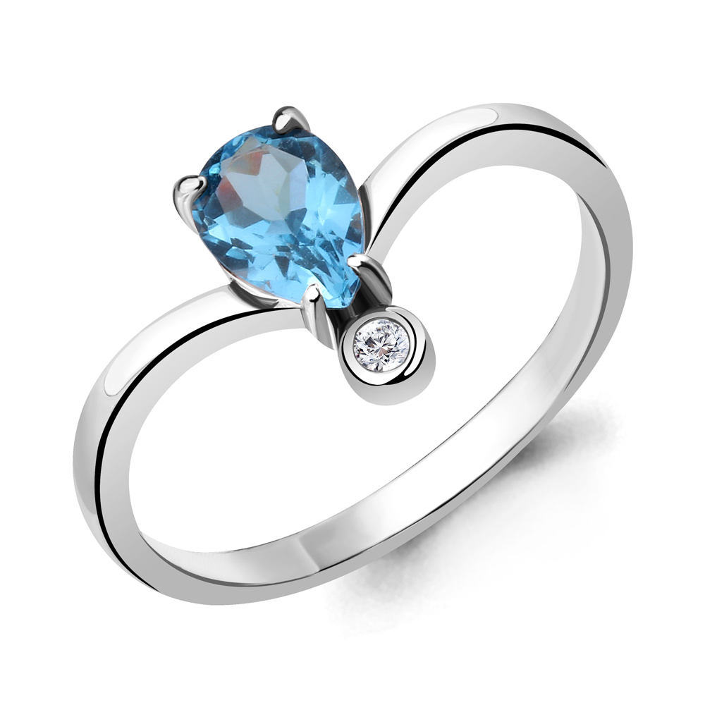 

Кольцо из серебра с топазом р. 19 Aquamarine 6915105А_925_р, 6915105А_925_р