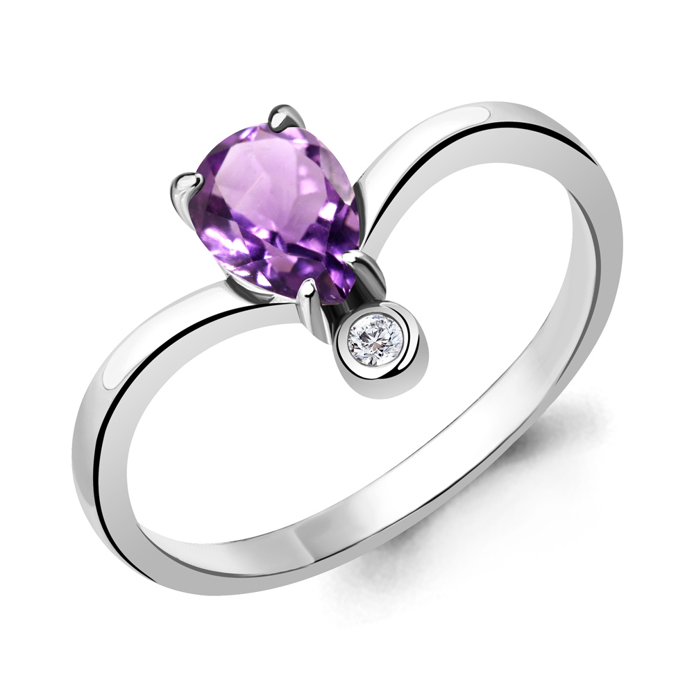 

Кольцо из серебра с аметистом р.  Aquamarine 6915104А_925_р, 6915104А_925_р