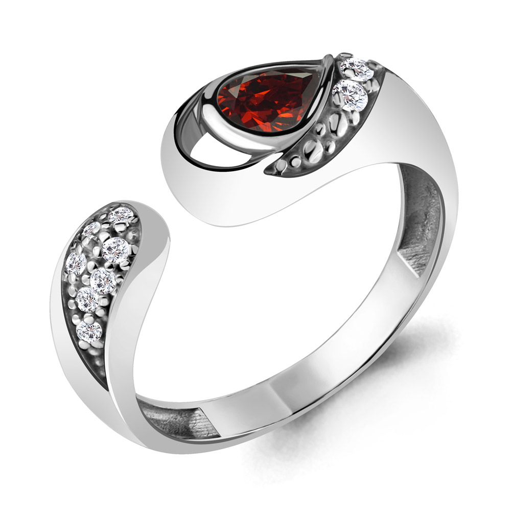 

Кольцо из серебра с гранатом р. 21 Aquamarine 6915003А_925_р, 6915003А_925_р