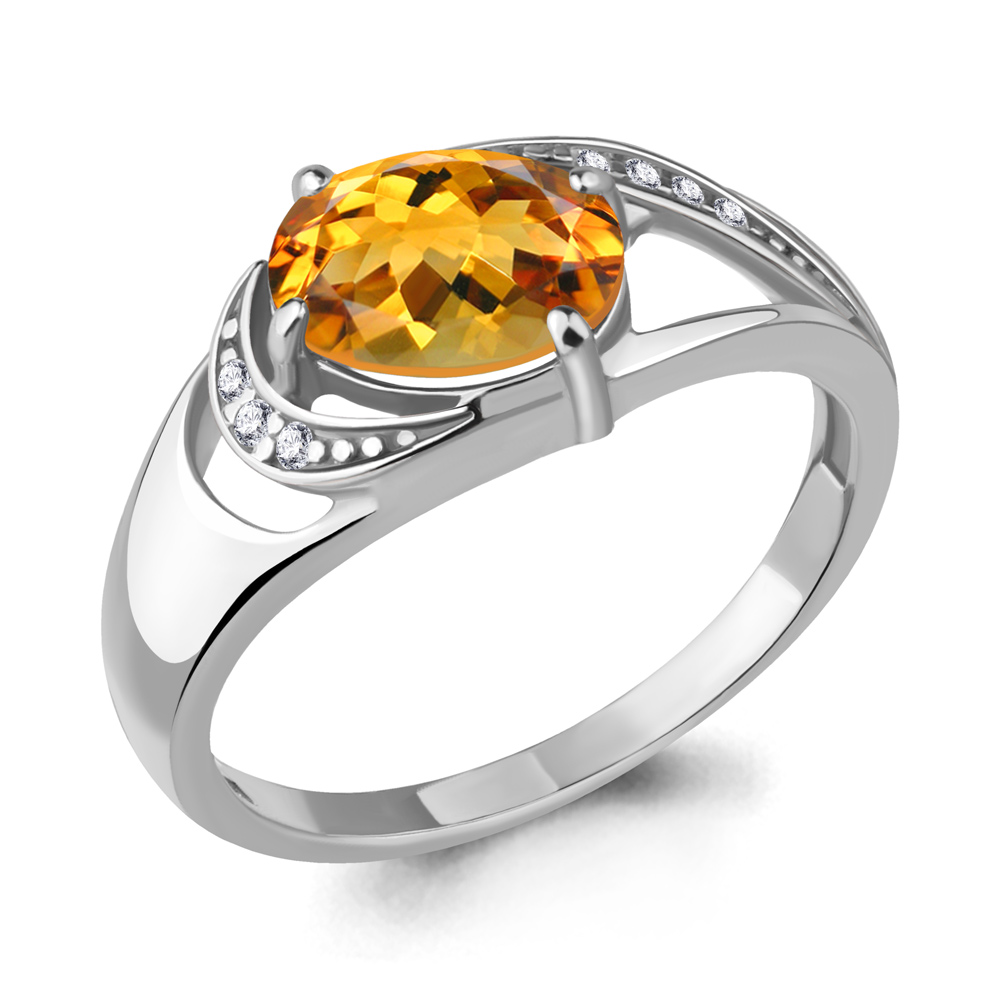 

Кольцо из серебра с цитрином р. 19,5 Aquamarine 6914906А_925_р, 6914906А_925_р