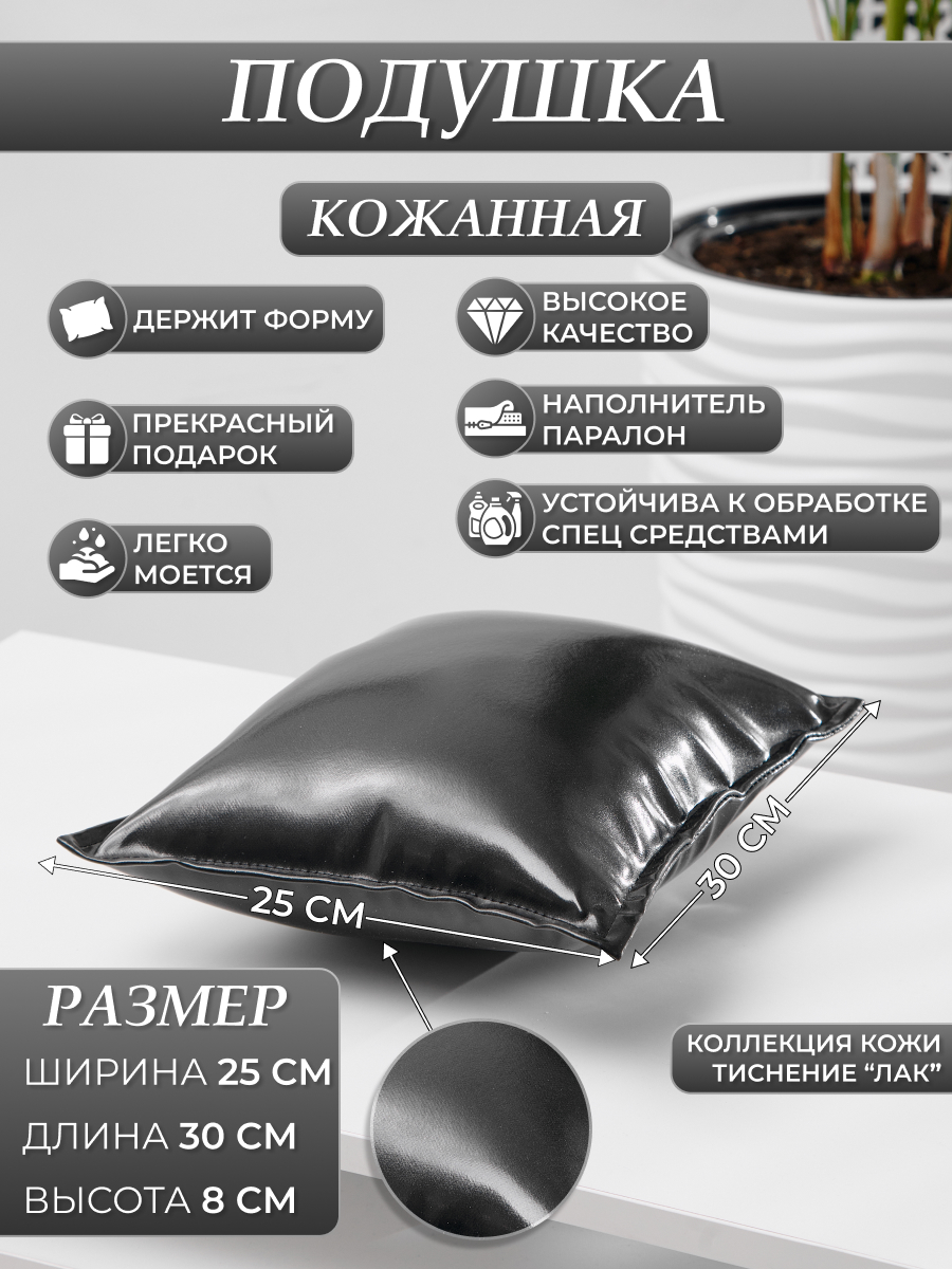 

Подушка для кушетки DRAGOLIT черный глянец 30x25x8 см, подушка для кушетки