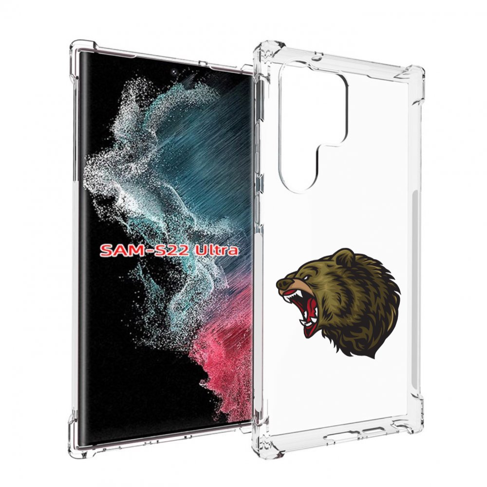 Чехол MyPads Голова-медведь для Samsung Galaxy S23 Ultra