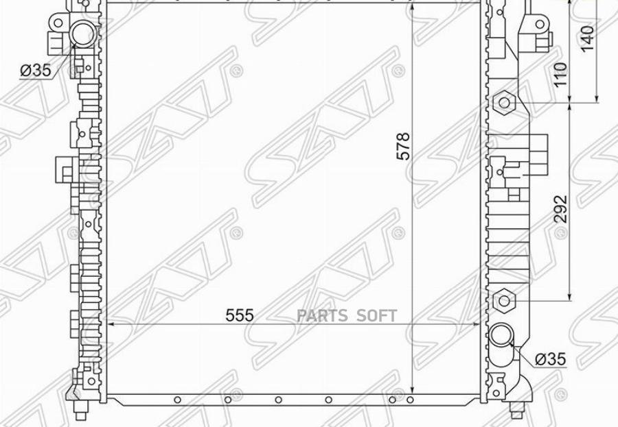 

Радиатор Ssang Yong Kyron 05-/Actyon 2.3/2.0d 05-06 Sat арт. SY0002-1