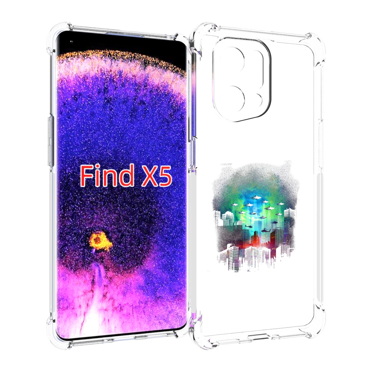 

Чехол MyPads город в свечении для Oppo Find X5, Прозрачный, Tocco