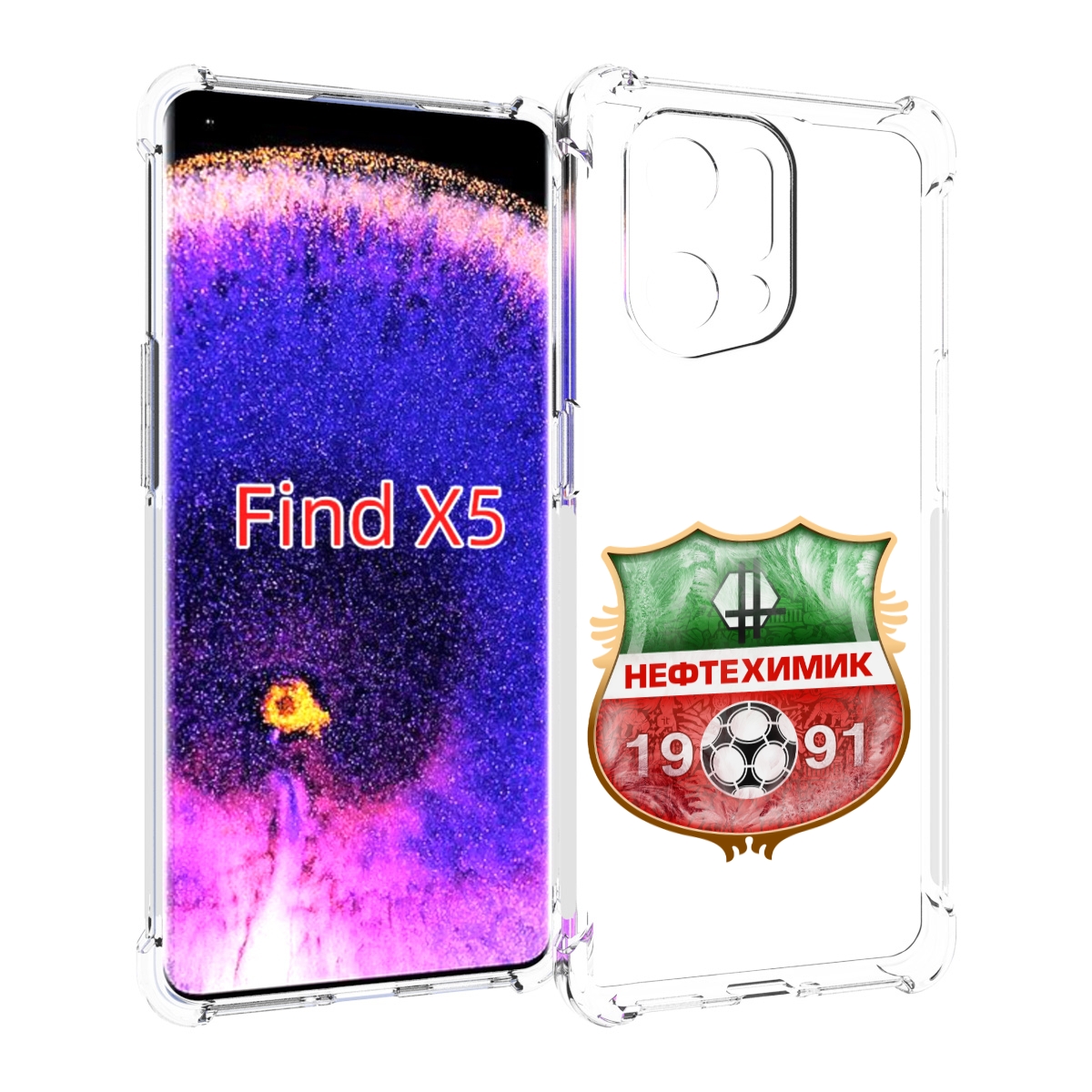 

Чехол MyPads фк нефтехимик нижнекамск для Oppo Find X5, Прозрачный, Tocco