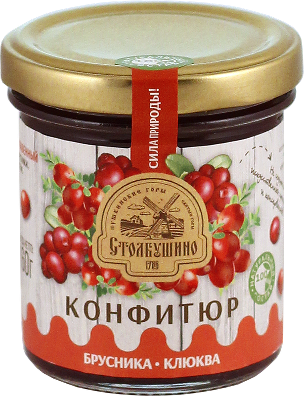 Конфитюр Столбушино стерилизованный, брусника-клюква, 160 г