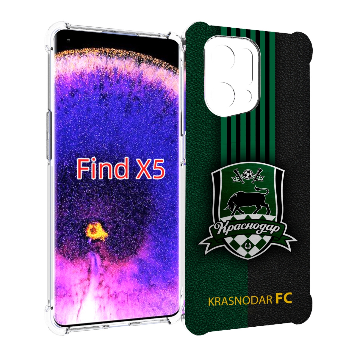 

Чехол MyPads фк краснодар мужской для Oppo Find X5, Прозрачный, Tocco