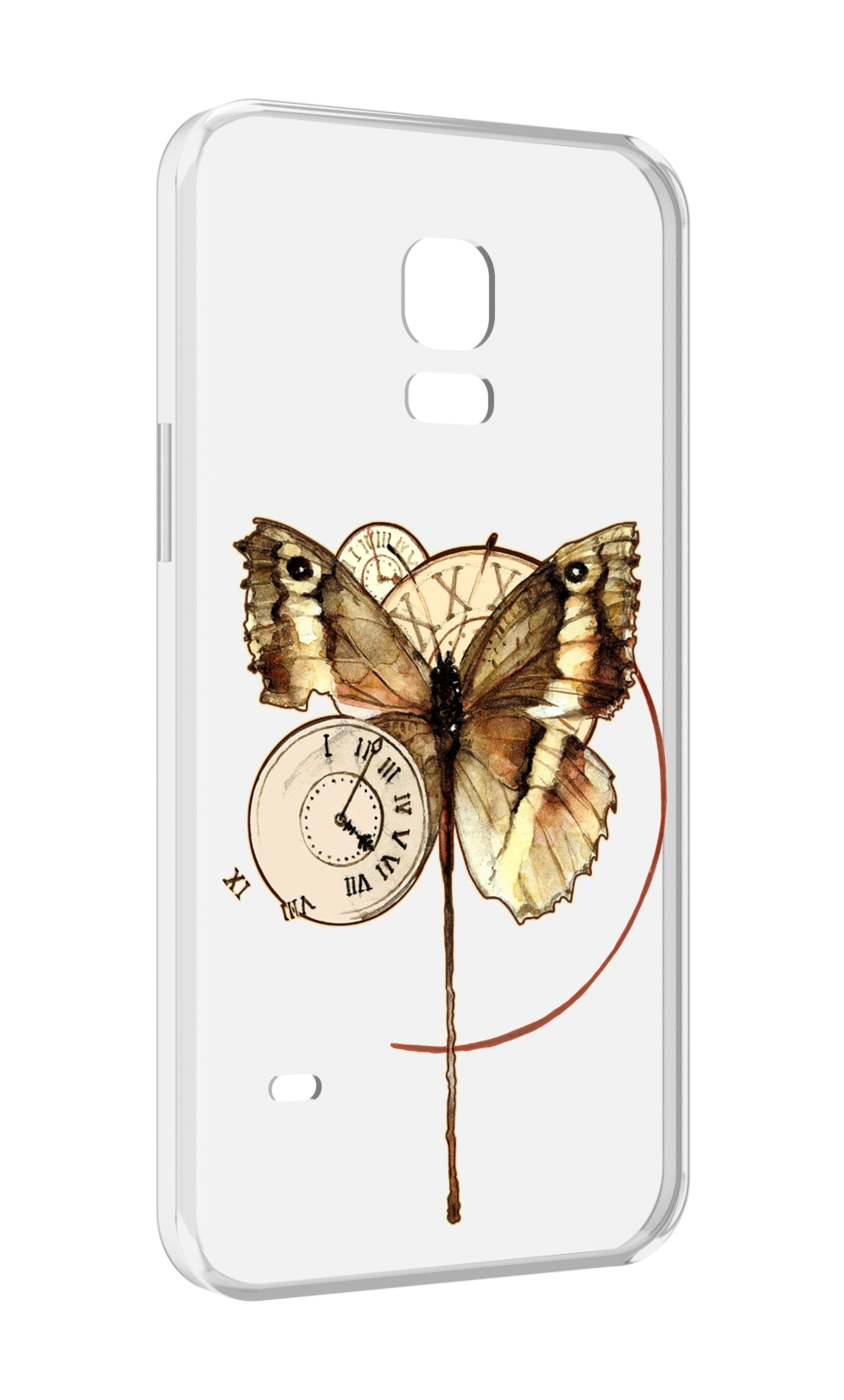 Чехол MyPads старинные часы с бабочкой для Samsung Galaxy S5 mini