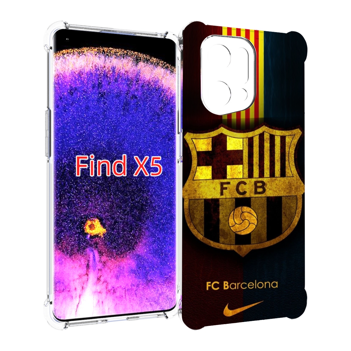 

Чехол MyPads фк барселона мужской для Oppo Find X5, Прозрачный, Tocco