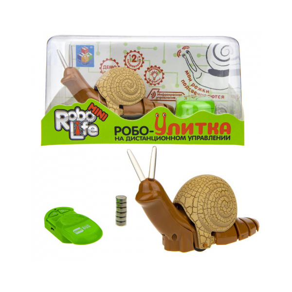 

Игрушка функциональная 1toy Robo Life Робо-Улитка на ИК-управлении, песочная, Бежевый