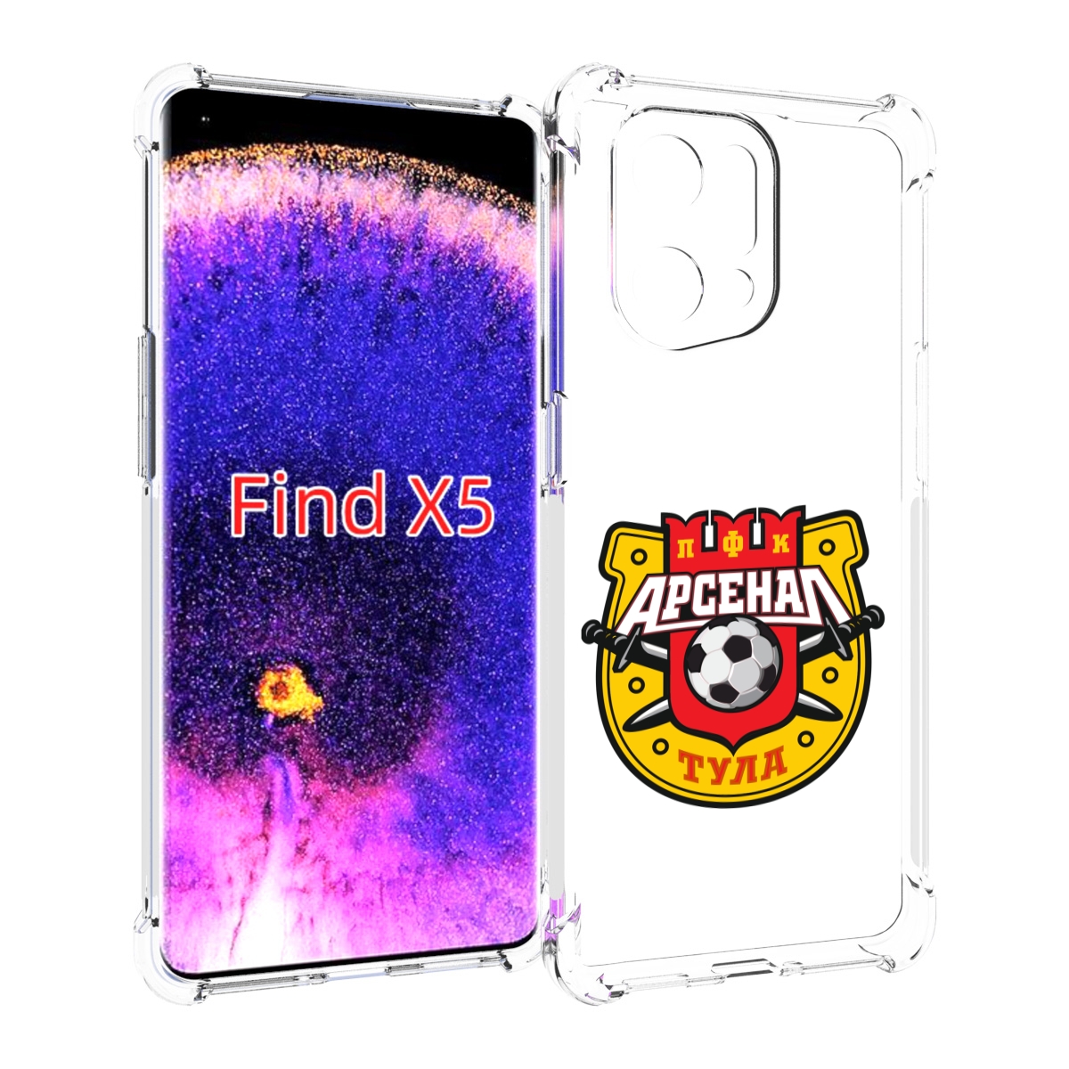 

Чехол MyPads фк арсенал тула мужской для Oppo Find X5, Прозрачный, Tocco