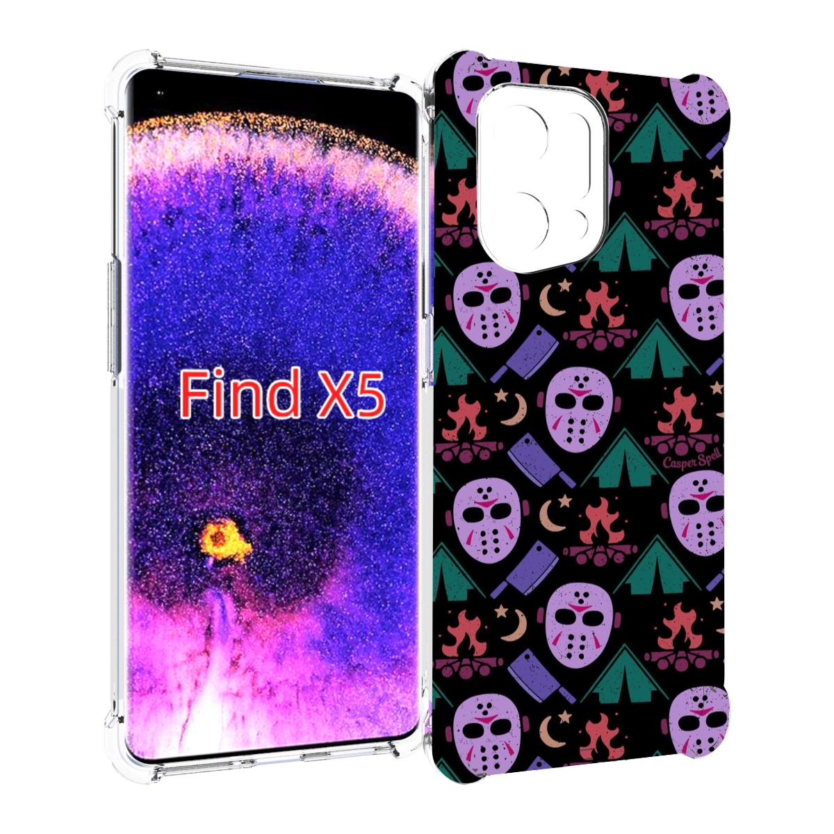 

Чехол MyPads фиолетовые маски для Oppo Find X5, Прозрачный, Tocco
