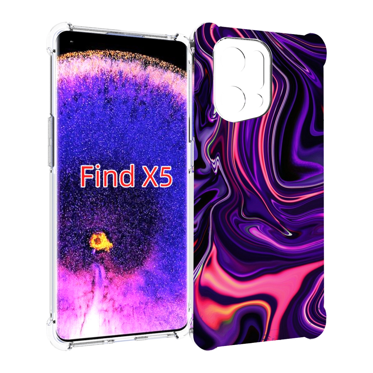 

Чехол MyPads фиолетовые краски для Oppo Find X5, Прозрачный, Tocco