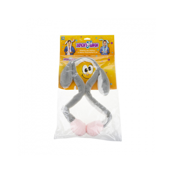 

Ободок детский 1TOY Хлоп-Ушки Зайка, с поднимающимися ушками
