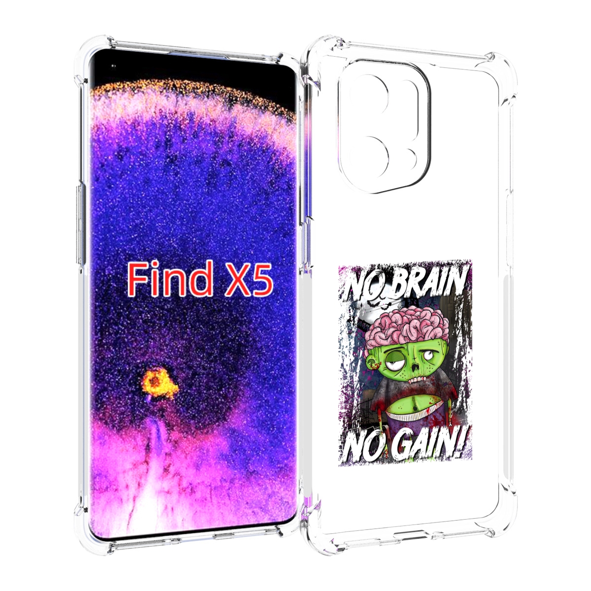 

Чехол MyPads глупый зомби для Oppo Find X5, Прозрачный, Tocco