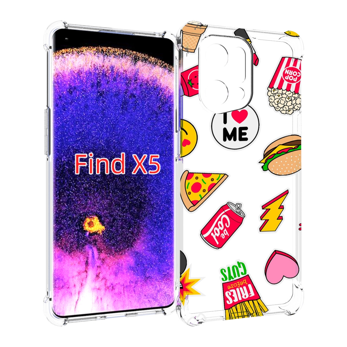 

Чехол MyPads фаст-фуд для Oppo Find X5, Прозрачный, Tocco