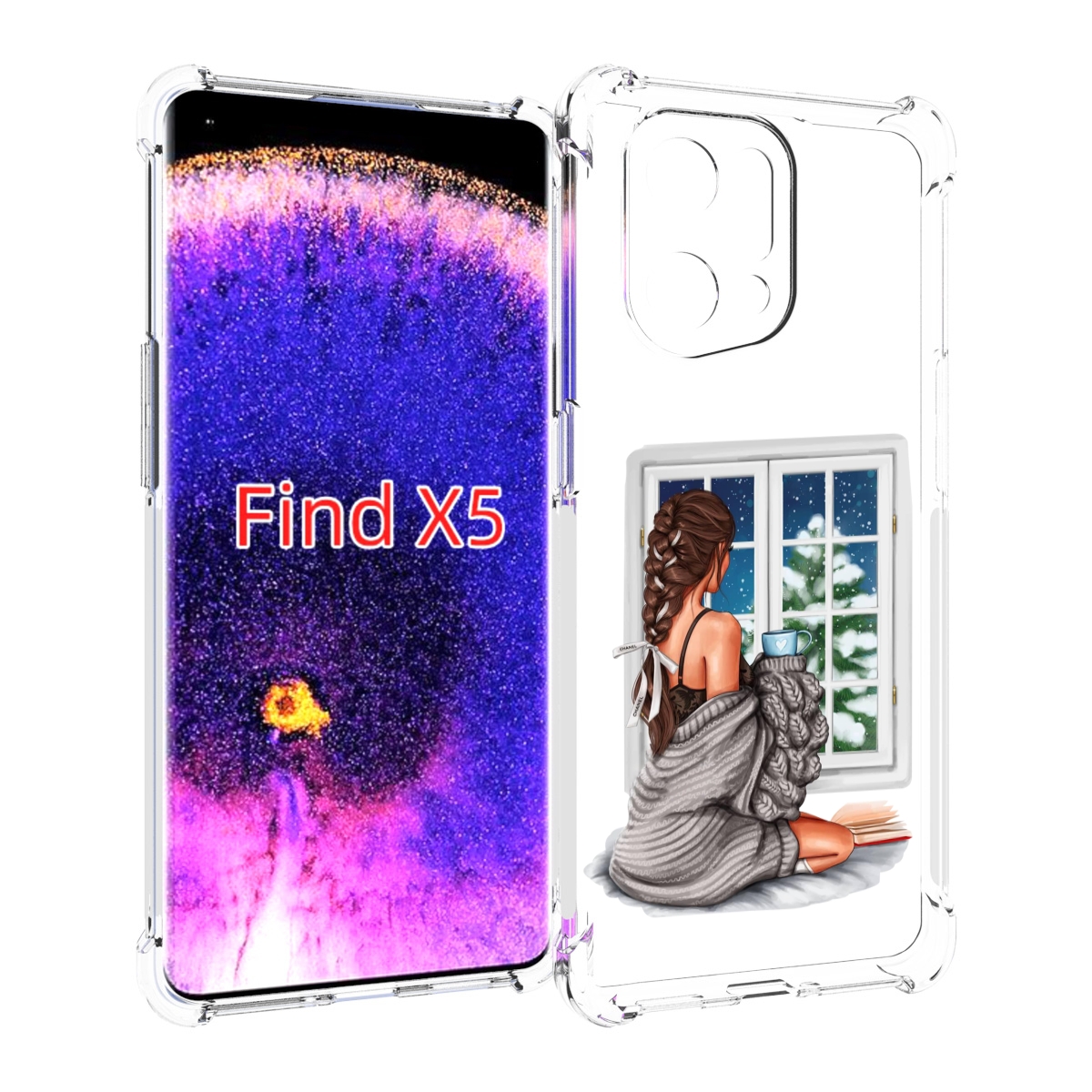 

Чехол MyPads уютное-зимнее-окно женский для Oppo Find X5, Прозрачный, Tocco