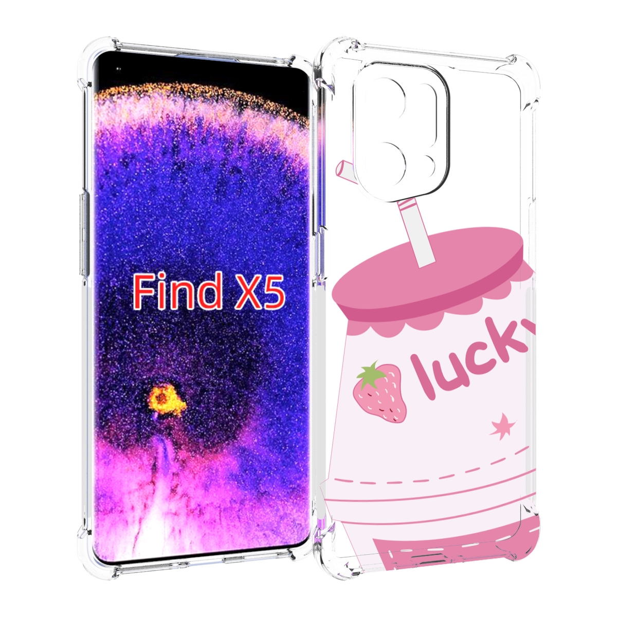 

Чехол MyPads удачный-напиток для Oppo Find X5, Прозрачный, Tocco