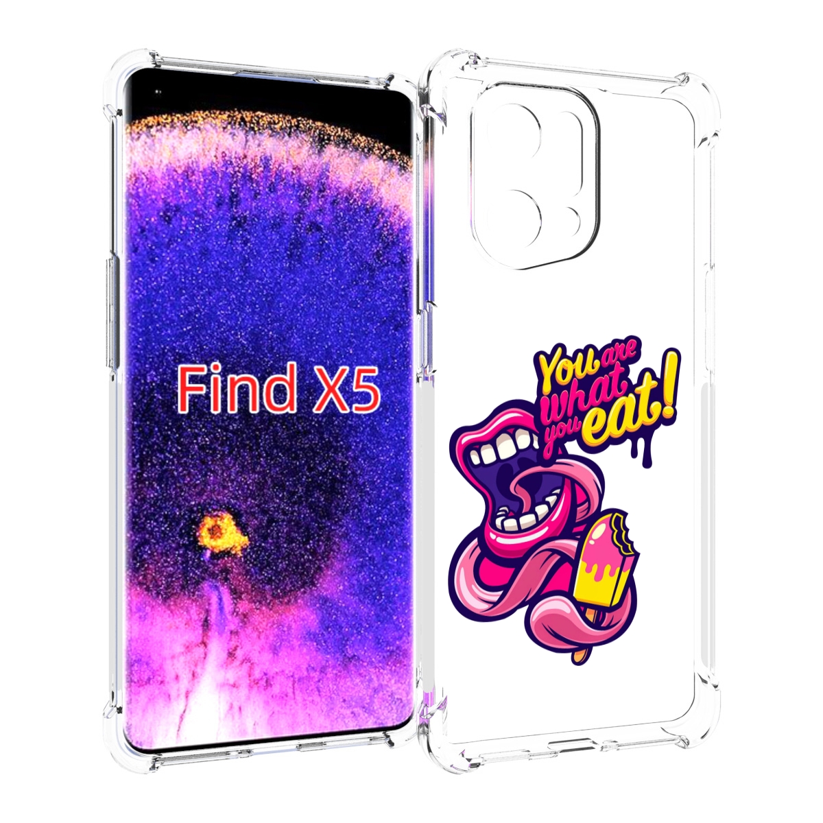 

Чехол MyPads ты-то-что-ты-ешь для Oppo Find X5, Прозрачный, Tocco