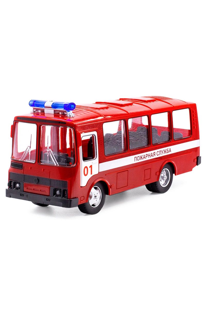 

Машинка Serinity Toys Автобус ПАЗ Пожарная служба со звуковыми и световыми эффектами