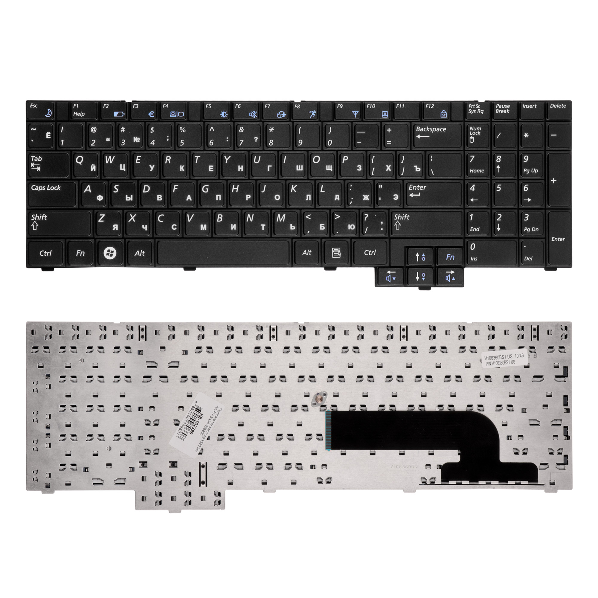 Клавиатура OEM для ноутбука Samsung NP-X520-FA01UA, NP-X520-FA02UA Series (V106360BS1)