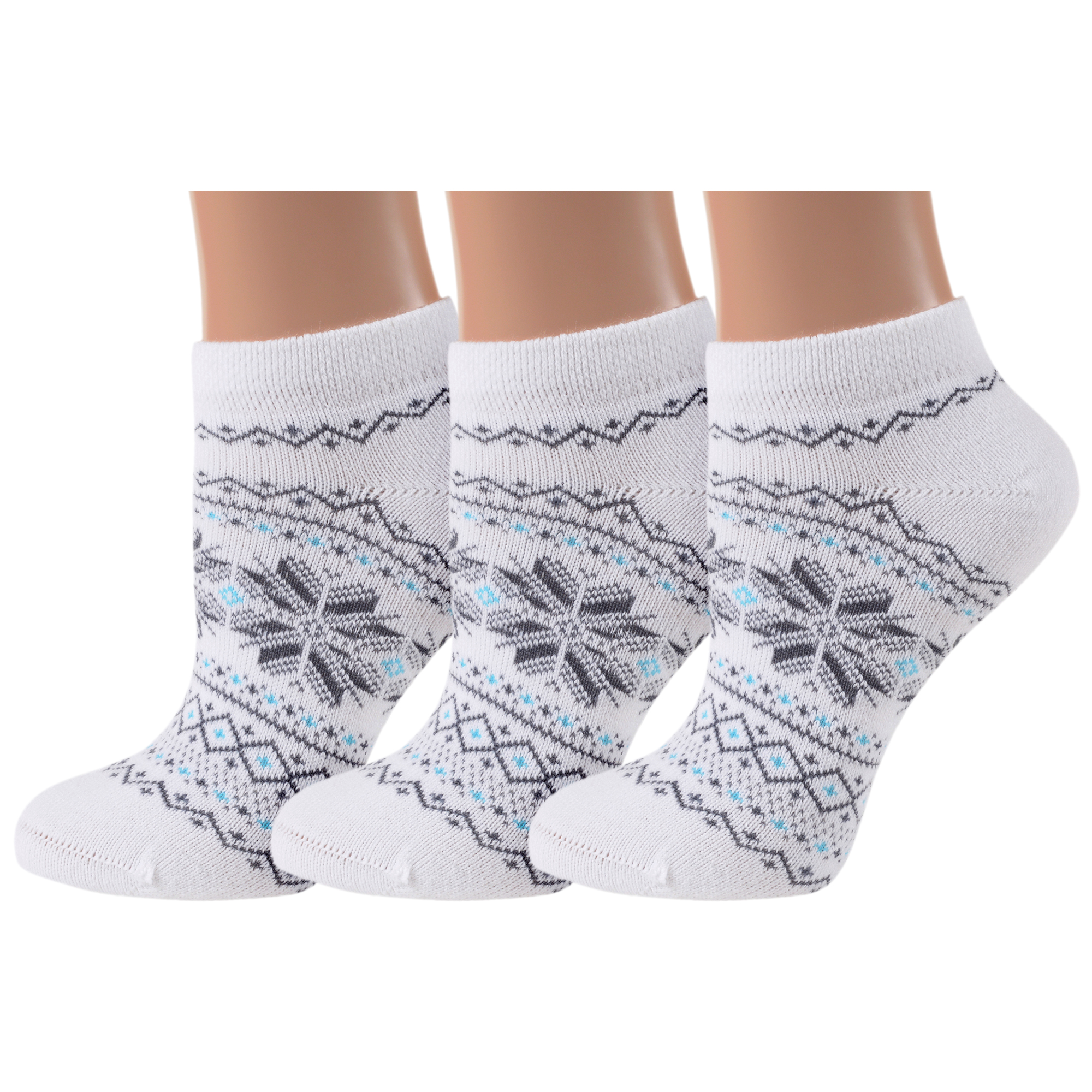

Комплект носков женских Grinston socks 3-17D4 белых 25, Белый, 3-17D4