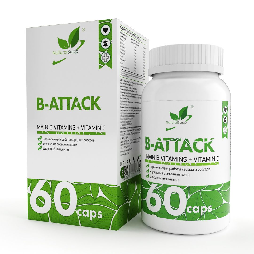 Купить Витамины группы B NaturalSupp B-Attack 60 капсул